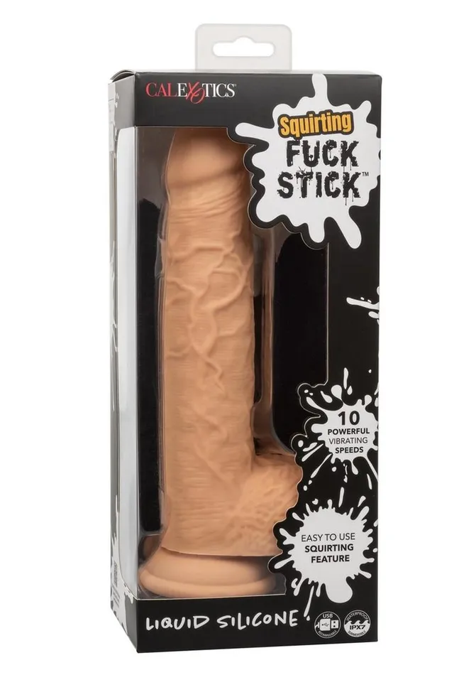 CalExotics Female Sex Toys Squirting Fuck Stick Rechargeable Silicone Realistic Dong with Suction Cup