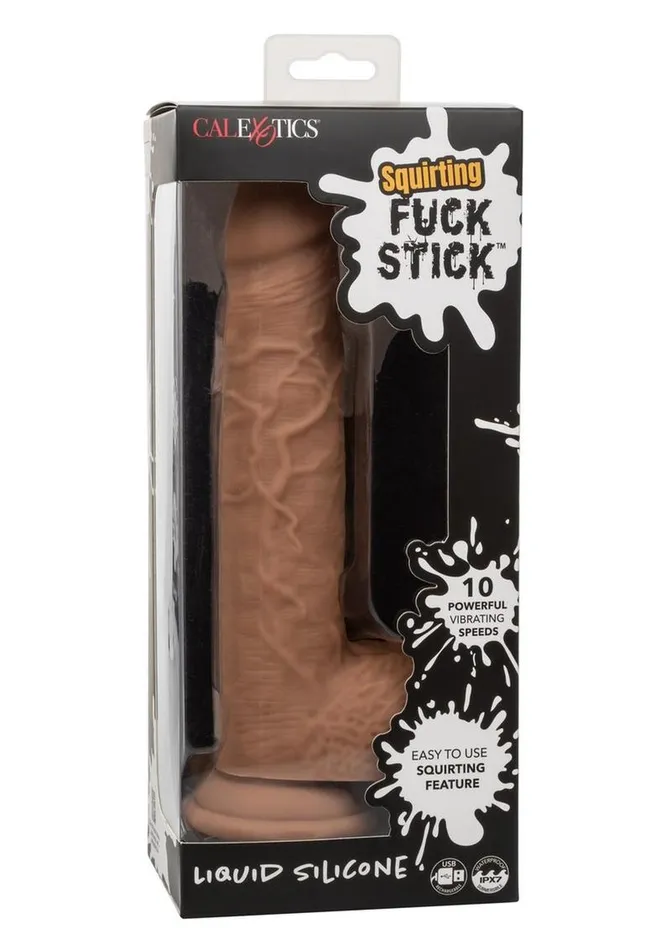 CalExotics Female Sex Toys Squirting Fuck Stick Rechargeable Silicone Realistic Dong with Suction Cup