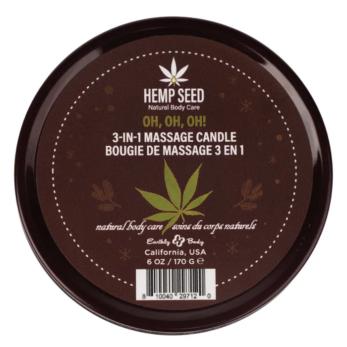 Earthly Body Couples Hemp Seed 3In1 Massage Candle Oh Oh Oh Amber Musk Warm Tobacco Caramel Strands 170 g Earthly Body Couples Hemp Seed 3In1 Massage Candle Oh Oh Oh Amber Musk Warm Tobacco Caramel Strands 170 g