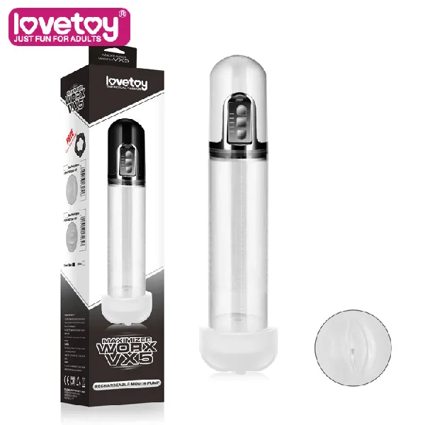 Female Sex Toys Maximizer Worx VX5 Rechargeable Pump White Lovetoy