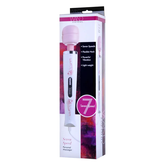 XR Brands Vibrators Wand Essentials 7Speed Pink Corded Massager XR Brands Vibrators Wand Essentials 7Speed Pink Corded Massager